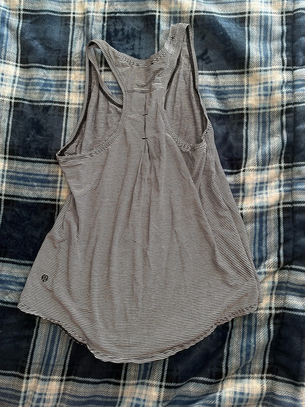 lululemon athletica Black & White Thin-Striped Racerback Tank - Picture 2 of 3
